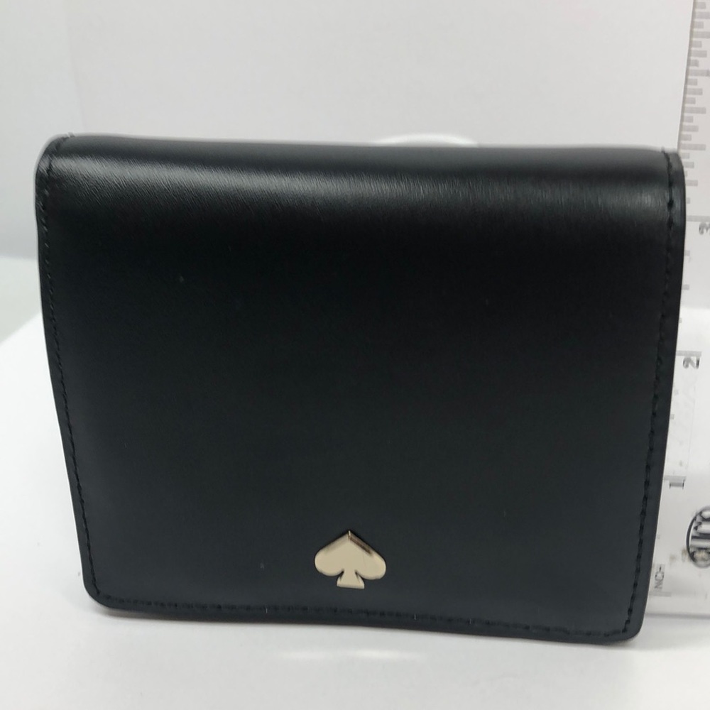 New! Kate Spade Small Bifold Wallet, Black/Dolce๐ - Picture 1 of 10